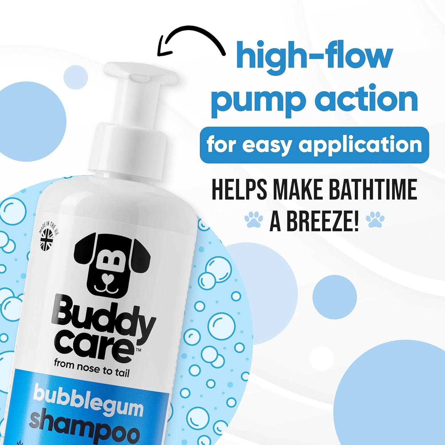 Bubblegum Dog Shampoo by Buddycare | Deep Cleansing Shampoo for Dogs | Bubblegum Scented | with Aloe Vera and Pro Vitamin B5 (33.8oz)
