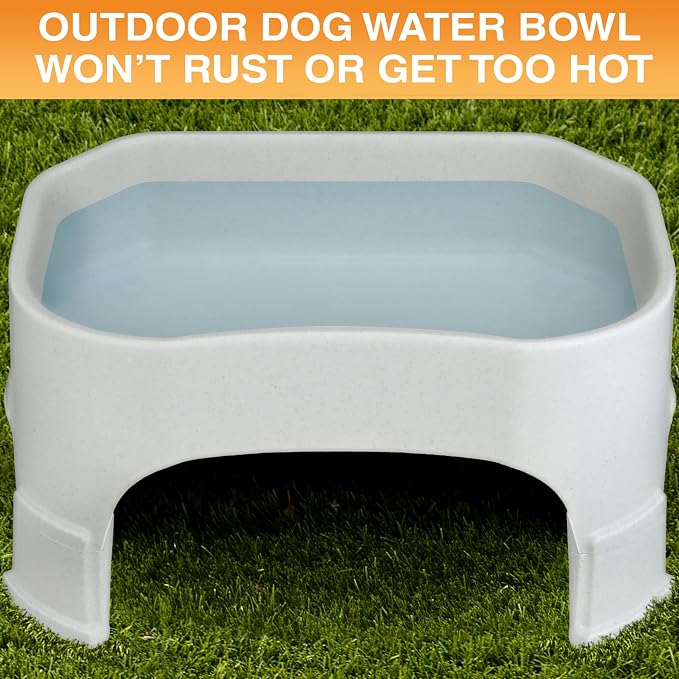 Neater Pet Brands Extra Large Water Bowl for Dogs, Elevated Outdoor Dog Water Bowl (2.25 Gallon XL Capacity), Big Trough Style Food Dish for Indoors or Outside, No Spill Large Dog Bowls, Vanilla Bean