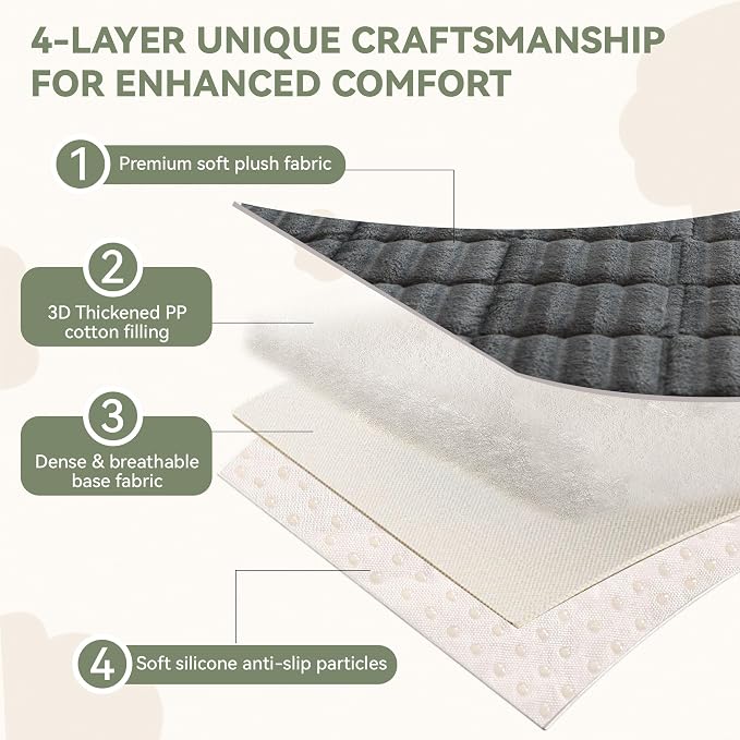 OTOB Couch Covers for 3 Cushion Sofa Pet Friendly, Plush Fuzzy Non Slip Sofa Covers Washable, Soft All Seasons Sofa Slipcovers Furniture Protector Dog Bed Mat (Dark Gray, 27.6" x 82.7")