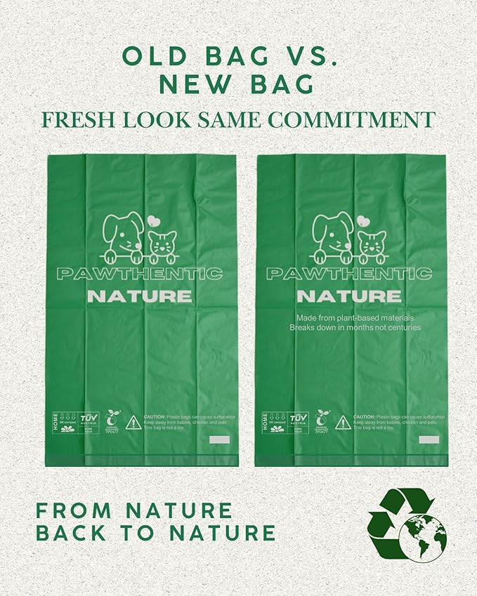 Dog Poop Bags – 270 Count Value Pack, Extra-Thick 18 Micron, Leak-Resistant, Strong & Durable for Dogs & Cats, Light Baby Powder Scent – PAWTHENTIC NATURE