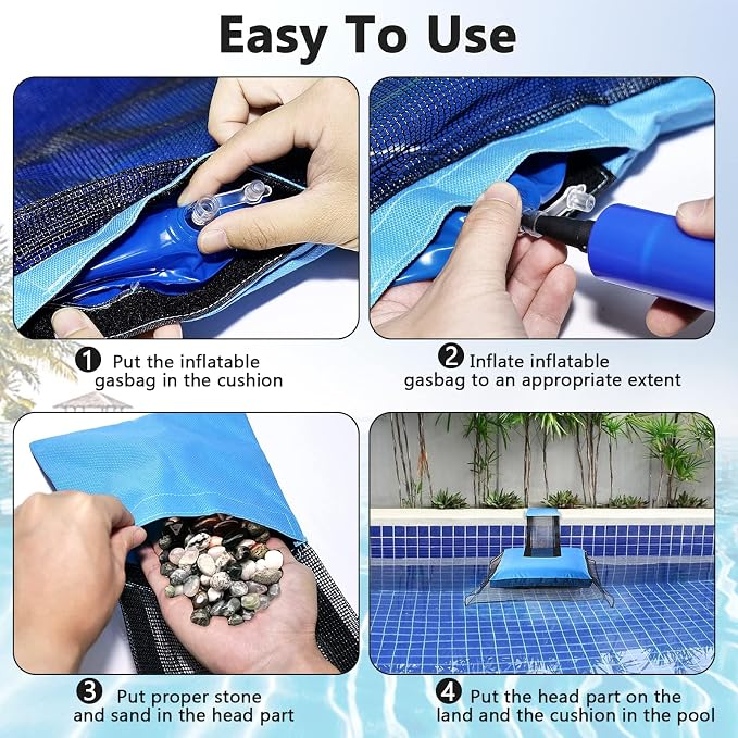 Pool Animal Saving Escape Ramp, Frog Saver for Swimming Pool Critter, Rescue for Frog, Toads, Lizards, Ducks, Snakes, Squirrel, Chipmunk, Mice, Reduces Pool Maintenance Accessories, (2 PCS Blue)
