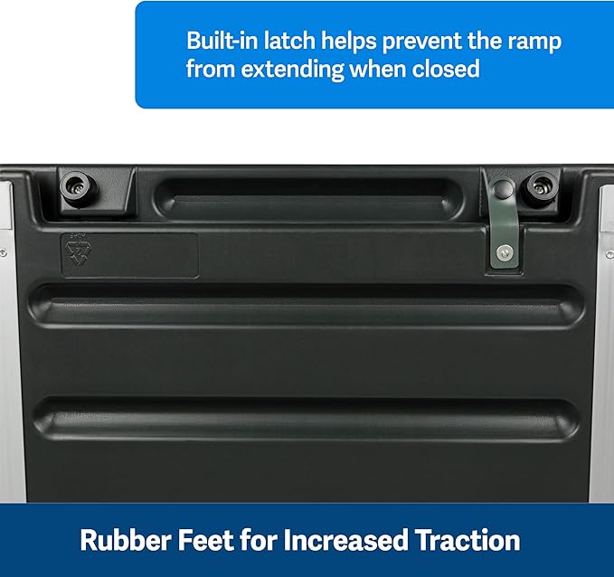 Solvit 62337 Deluxe Telescoping Pet Ramp, Standard (62305) | Extends 39-72 in to Reach Vans & SUVs, High-Traction Surface, Side Rails, Folds with Safety Latch, Supports Dogs up to 400 Lb
