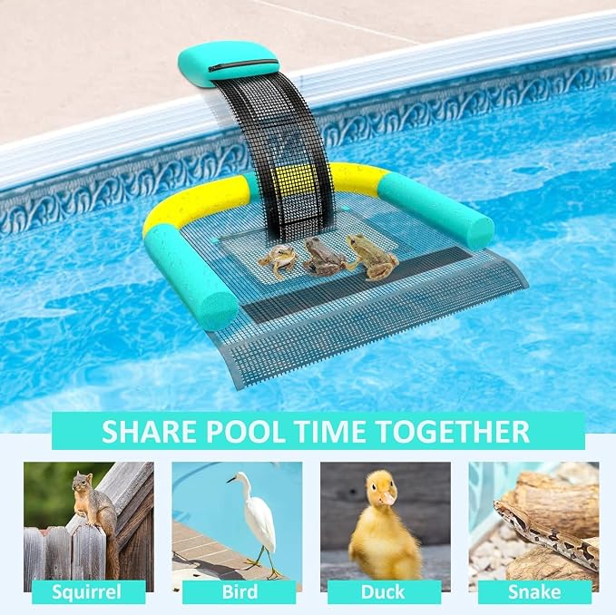 Poolvio Animal Saving Escape Ramp for Pool, Save Critters in Swimming Pool Device Handy, Pool Accessories in Floating Ramp Rescues Saving Frogs, Toads Animal Mice, Birds