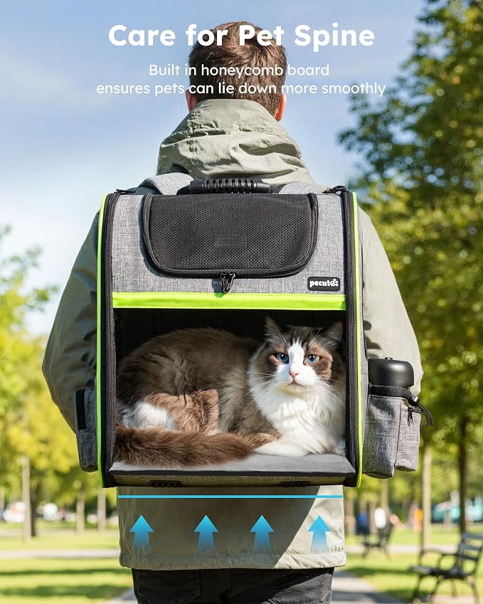 pecute XL Cat Backpack Expandable, Cat Carrier Backpack Acrylic Window