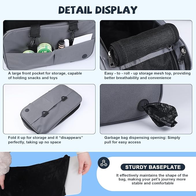 Center Console Dog Car Seat for Small Dogs,Dog Booster Car Seat with Safety Belt and Pockets,Portable Pet Armrest for Puppy Cat Under 13 lbs (Grey)
