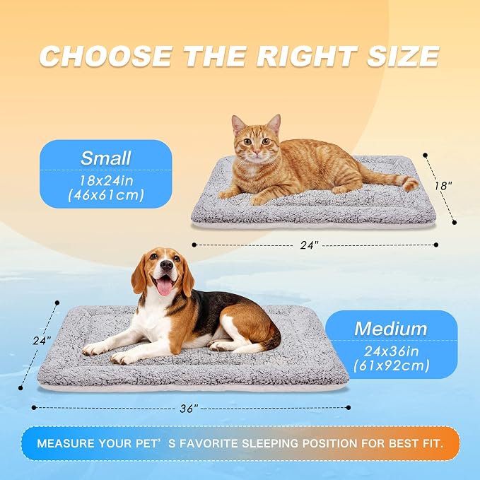 Dog Cooling Mat, Self Warming Cat Bed, Reversible Warm & Cooling Cat Bed, Winter Warm Cat Pad & Summer Cooling Cat Mat for Kittens & Small Dogs, Perfect for Crates, Beds & Sofas, Dark Blue, 18"x24"