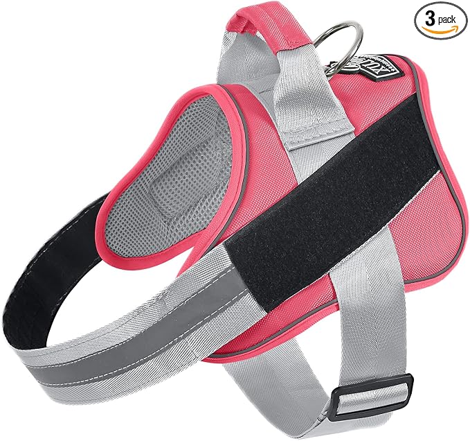Dog Harness, No-Pull Reflective Dog Vest, Breathable Adjustable Pet Harness with Handle for Outdoor Walking - No More Pulling, Tugging or Choking