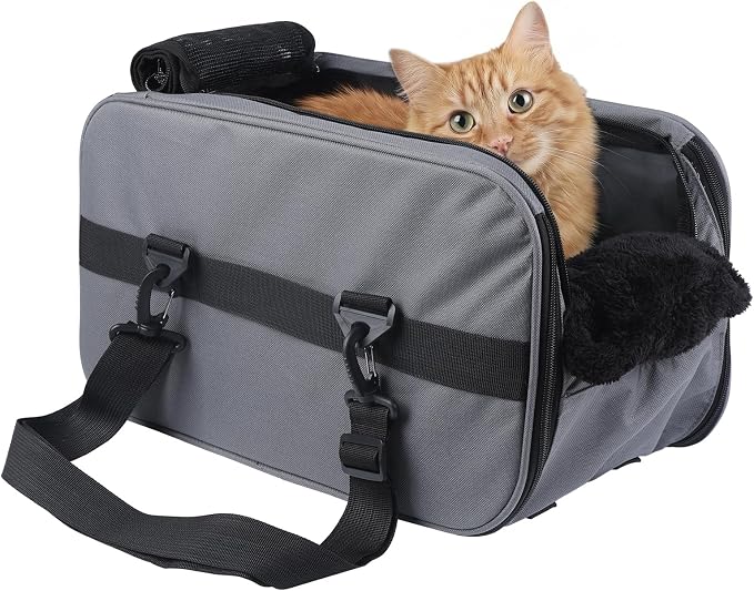 Center Console Dog Car Seat for Small Dogs,Dog Booster Car Seat with Safety Belt and Pockets,Portable Pet Armrest for Puppy Cat Under 13 lbs (Grey)