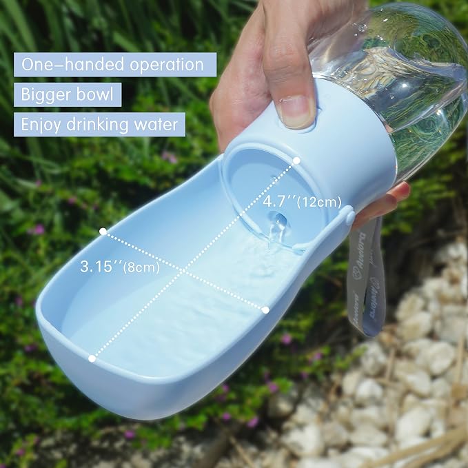 Foldable Dog Water Bottle, Portable Water Dispenser for Cat, Rabbit, Puppy and Small Animals, the Perfect Dog Gifts and Dishwasher Safe Pet Accessories for Walking, Hiking, Travel
