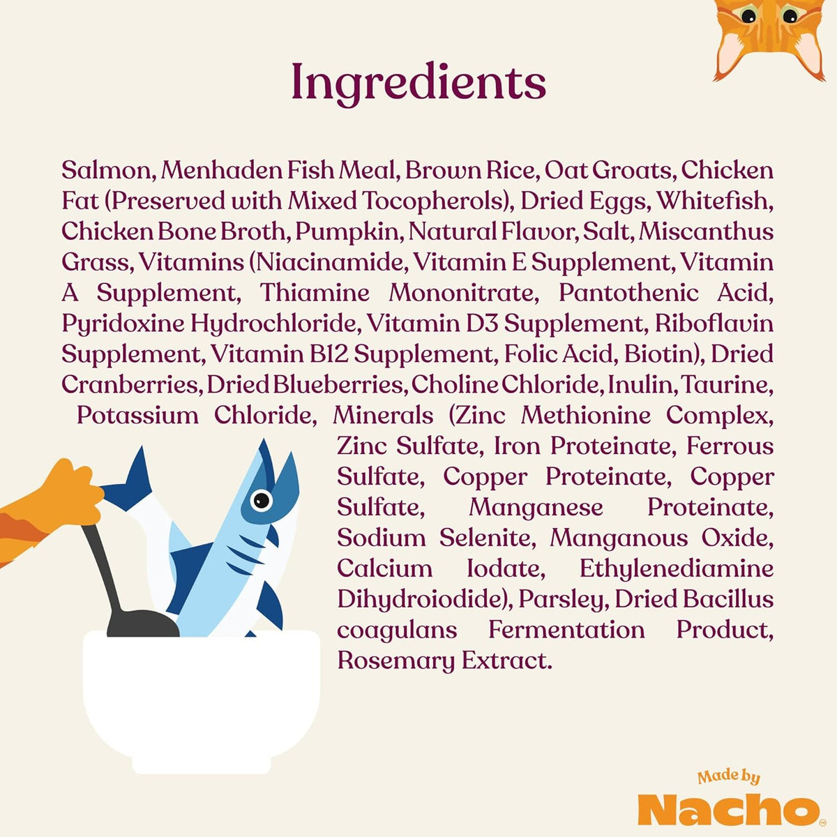 Made by Nacho Dry Cat Kibble 11lb Bag, High Protein and Grain-Friendly Premium Cat Food, Sustainably Caught Salmon and Pumpkin, Infused with Bone Broth for Hydration, Limited Ingredients, Single Bag
