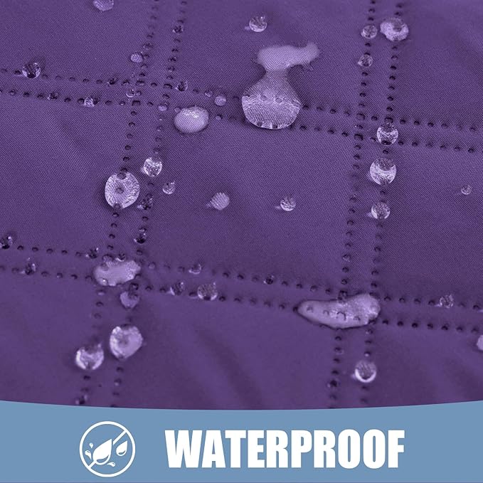 Smiry Waterproof Dog Bed Cover Pet Blanket, Soft Washable Dog Blanket for Furniture Bed Couch Sofa Reversible, Checkered (40"x70", Purple/Purple)