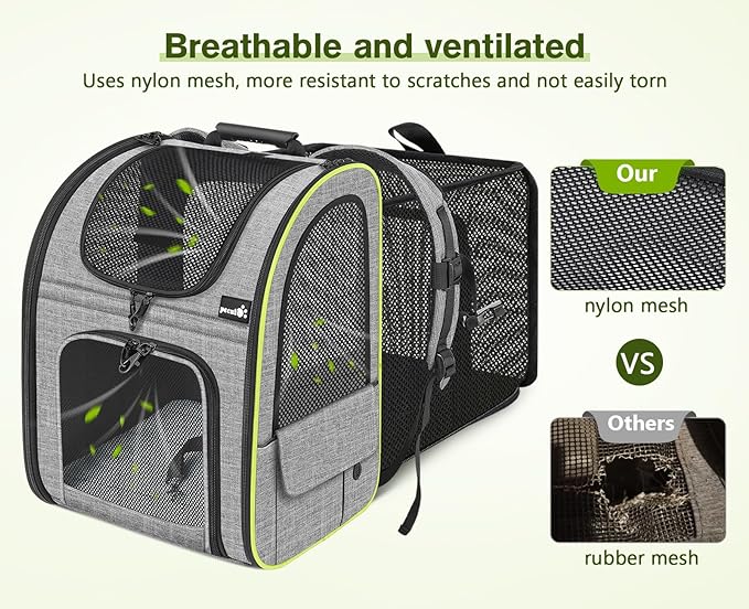 pecute Cat Backpack Carrier Expandable, Cat Backpack with Curtain