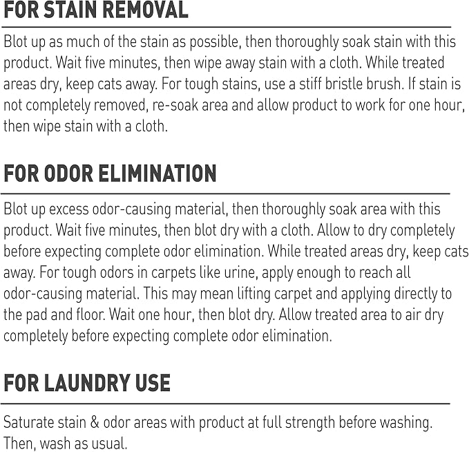 Nature's Miracle Just for Cats Oxy Stain and Odor Remover, 24 fl oz