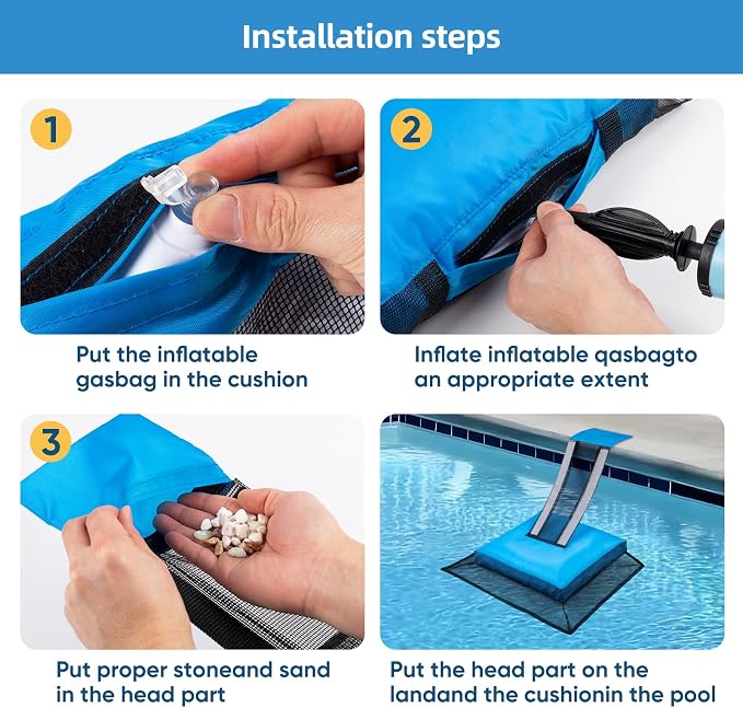 HKZ Pool Frog Animal Escape Ramp - Pool Critter Frog Saver Escape Ramp Log for Swimming Pool with Reflective Strips, Frog Pool Saver Small Critters, Lizards, Ducks, Snakes, Squirrel (Blue)