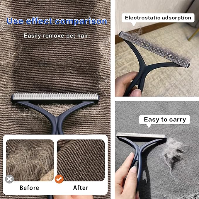 3-Pack Pet Hair Remover Carpet Rake, Dog Cat Hair Remover, Carpet Scraper | Pet Hair Removal Tool, Lint Remover, Carpet Brush, Rugs, Couch, Furniture, Car, Pet Towers, Carpet Clothes, Cat Beds