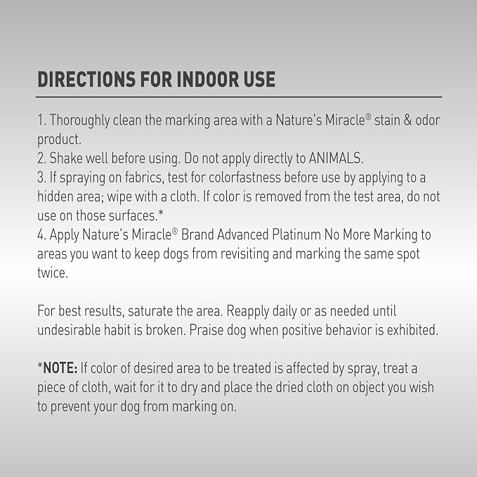 Nature’s Miracle Advanced Platinum No More Marking, 128 Ounces, Helps Discourage Repetitive Pet Marking