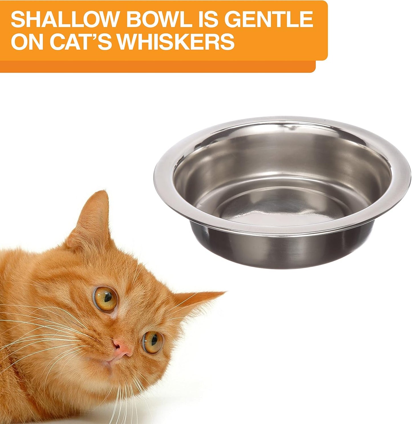 Neater Feeder Deluxe Mess Proof Cat Bowls Elevated for All Breeds – Made in USA – No Spill Raised Cat Bowls for Indoor Cats w/Leg Extensions – Stainless Steel Cat Food and Water Bowl Set - Dark Blue