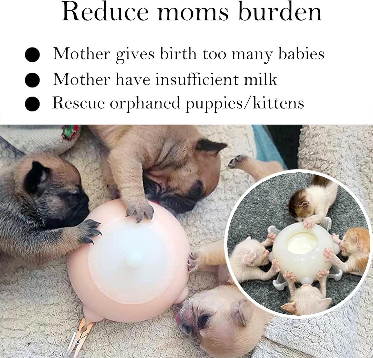 Puppy Milk Feeder Nursing Station feeders for Multiple Puppies Milk replacer Dongdong pet (S Size Bowl (Toy/Small Puppy)