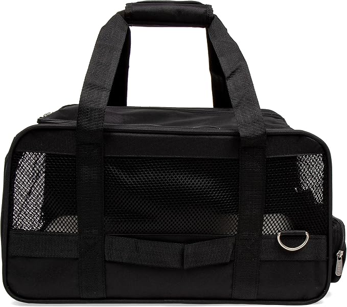 Sherpa Expandable Travel Pet Carrier, Airline Approved & Guaranteed On Board - Black, Medium