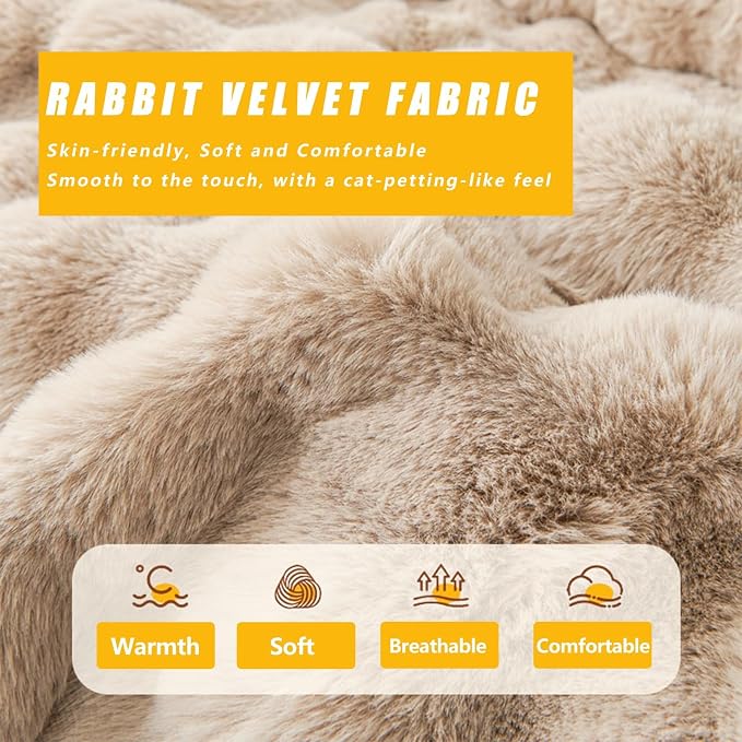 Calming Dog Bed for Couch, 29.5 x 29.5 inch, Non-Slip Rabbit-Velvet Dog Sofa Mat for Furniture Protector, Perfect for Small, Medium Dogs and Cats (Off-White, Medium)