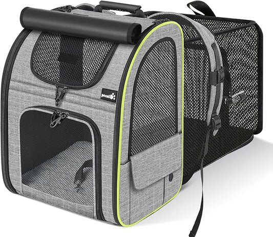 pecute Cat Backpack Carrier Expandable, Cat Backpack with Curtain