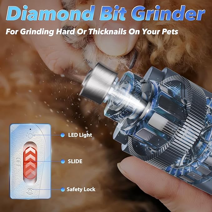 2-in-1 Cat Nail Clippers & Dog Nail Clippers Trimmers for Large Medium Small Dogs Cats Claw Trimmer Quick Sensor and Safety Guard USB Rechargeable with 2 LED Lights Dogs Nail Trimmer