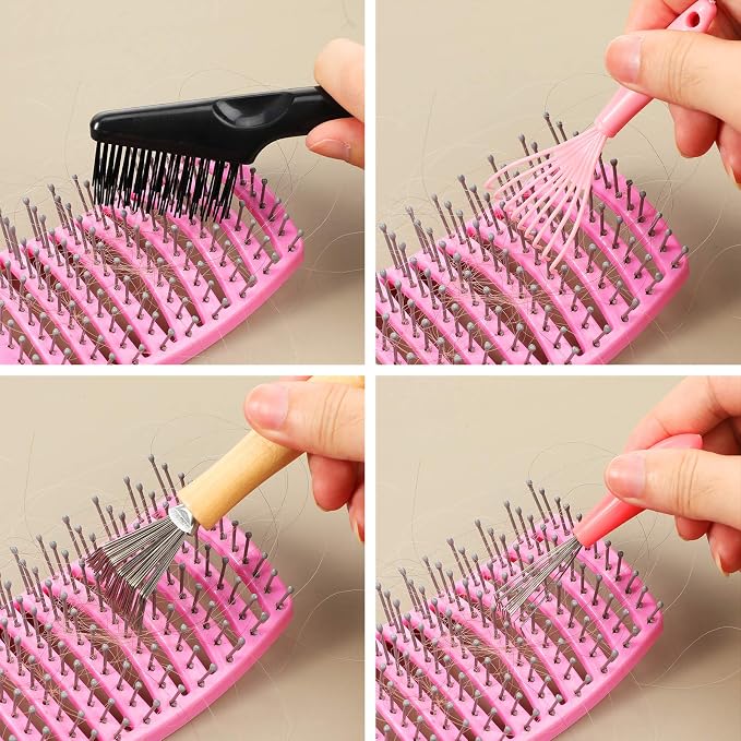 5-Piece Comb Cleaner Set - Rake, Brush and Tool for Removing Hair, Dust from Different Combs, Ideal for Home and Salon Use