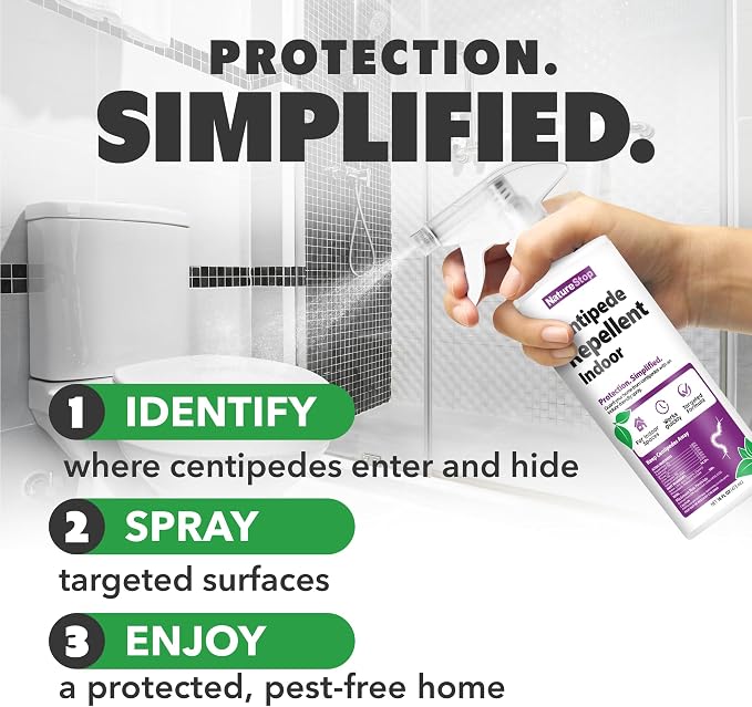 Centipede Repellent Spray for Indoor Use (16oz) | Kills & Deters Centipedes, Plant-Based Active Ingredients, Pet & Family Friendly, For Basements & Bathrooms, Indoor Use