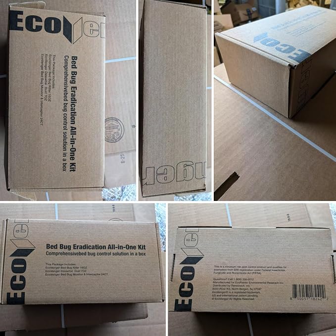 EcoVenger Bed Bug Defense-in-A-Box, Bed Bug Killer 16oz+ DEssential Dust+ Monitor Trap, Comprehensive Bed Bug Eradication Total Protection/Elimination/Residual on All Bug Life Stages, Child&Pet Safe