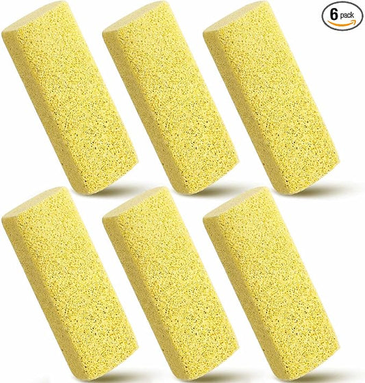 6 Pcs Abbyike Pet Hair Remover Rock Pumice Stone for Dog Cat Hair Pet Removal Cleaning Fur Removal Block Tool Scraper for Car, Carpet, Couch, Beding, Fufmiture Cleaning (6.1 x 2.56 x 1.4 Inch,Yellow)