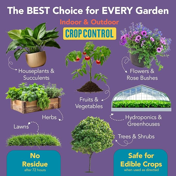 Trifecta Crop Control Super Concentrate All-in-One Natural Pesticide, Fungicide, Miticide, Insecticide, Help Defeat Spider Mites, Powdery Mildew, Botrytis, Mold, and More on Plants 4 OZ