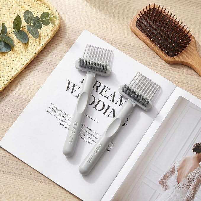2-in-1 Hair Brush Cleaner and Remover Tool Comb Brush Cleaning Tool Comb | Portable Hairbrush Cleaning Tools Brush, for Removing Hair Dust Rak, For Women Home Travel Salon Use
