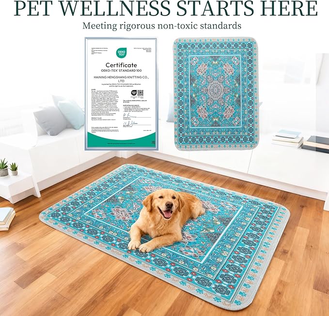 Homimp Washable Pee Pads for Dogs,Extra Large 2 Pcs Reusable Puppy Pads Waterproof,Absorbent and Leakproof Dog Pee Pads,Non Slip Puppy Training Pads,Pet Mat for Floor,Crate,Couch,Whelping,Blue 48"x48"