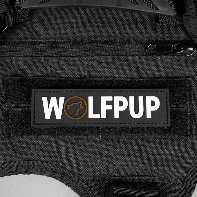WOLFpak Tactical Dog Vest Harness No Pull Breathable MOLLE(Alpha Black, Large)