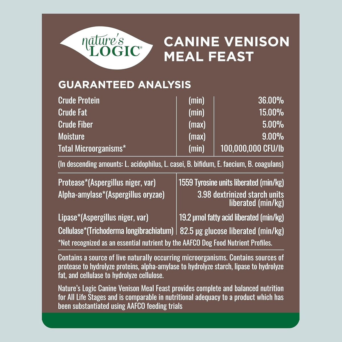 NATURE'S LOGIC Dry Dog Food - 100% Natural - No Synthetics - for All Ages, Sizes, Breeds - Free from Common Allergens, High Protein - Venison Meal Feast, 13lbs