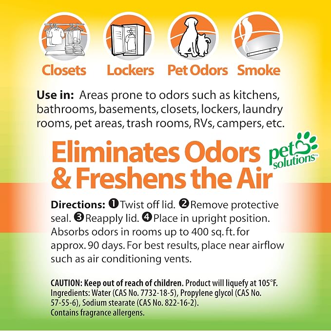 OdoBan Solid Odor Absorber Eliminator for Home and Small Spaces, Citrus Scent, 14 Ounces Each, 9-Pack
