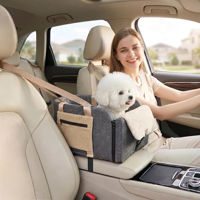 Large Console Dog Car Seat - Truck Dog Booster Seats for Big Console Vehicles Large Space for Dogs UP to 18lbs, Pretty Sturdy Pet Car Seat Designed for Pickup and Trucks