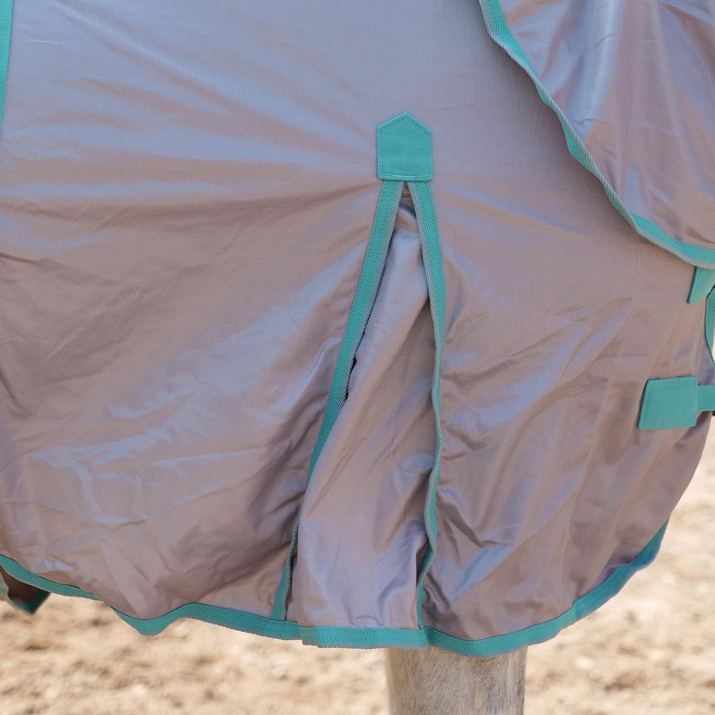 Horse Fly Sheet with Detachable Neck Cover & Belly Wrap, Adjustable Fly Sheet for Horses, Ventilated Airflow Mesh Equine Cooling Summer Flysheet Grey 69