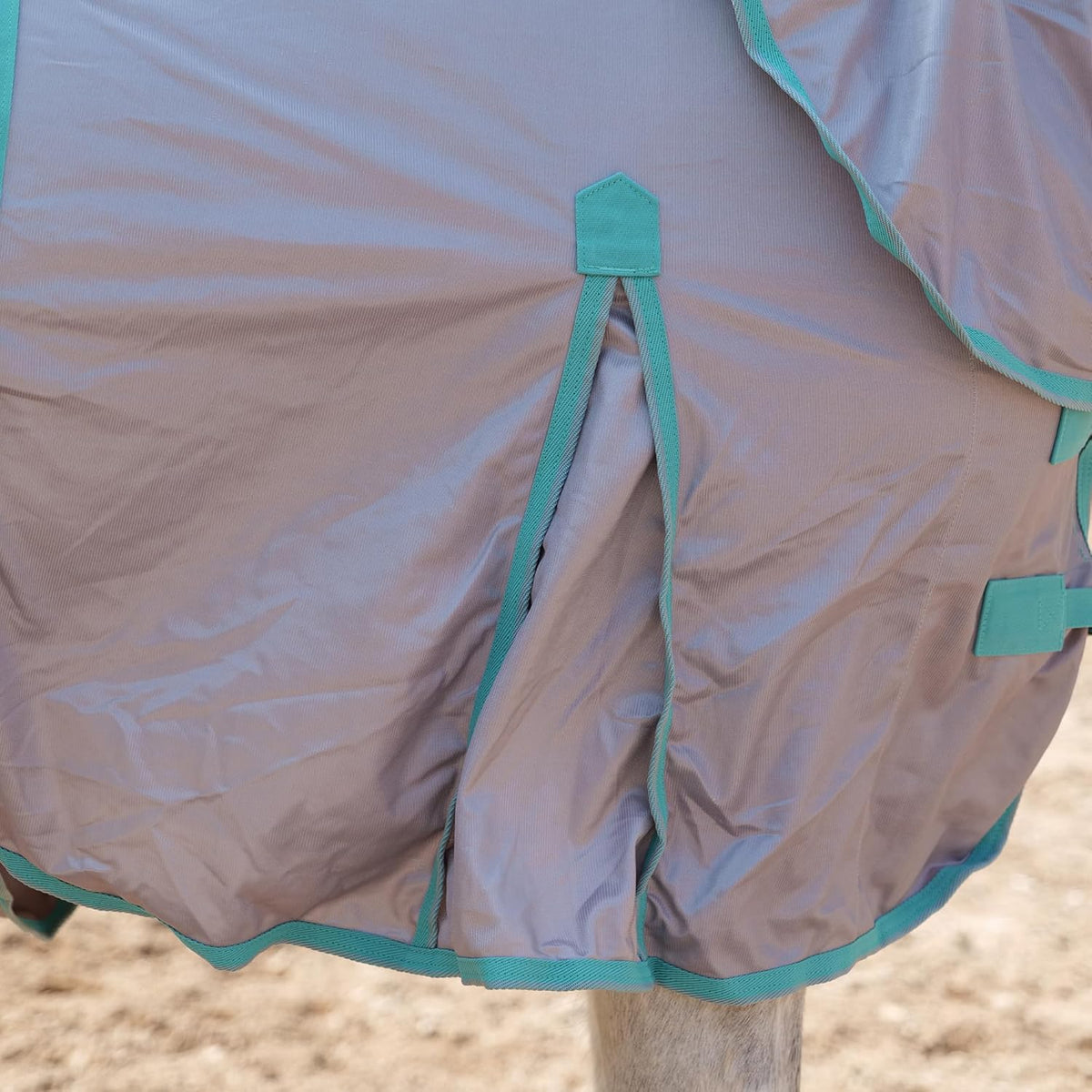 Horse Fly Sheet with Detachable Neck Cover & Belly Wrap, Adjustable Fly Sheet for Horses, Ventilated Airflow Mesh Equine Cooling Summer Flysheet Grey 78