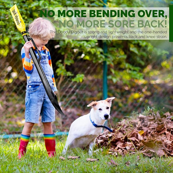 Pooper Scooper For Dogs & Cats – Dog Poop Scooper With Bag Attachment & 5 Pooper Scooper Bags – One-Handed Slide Scoop Dog Poop Picker Upper – Portable Dog Poop Scoop For Lawn Or Park