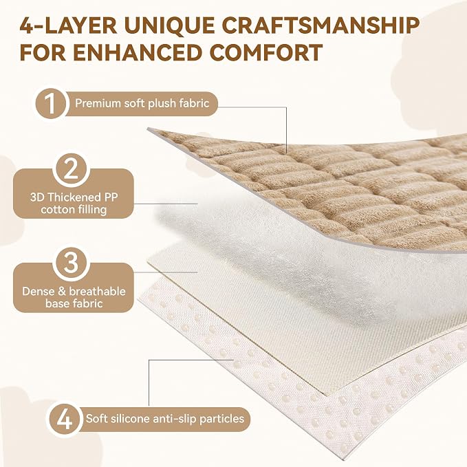 OTOB Couch Covers for Dogs Washable, Non Slip Plush Sofa Cover Kids Pet Friendly Furniture Protector, All Seasons Soft Cozy Fuzzy Sofa Slipcovers Dog Bed Mats (Coffee, 31.5" x 63.0'')