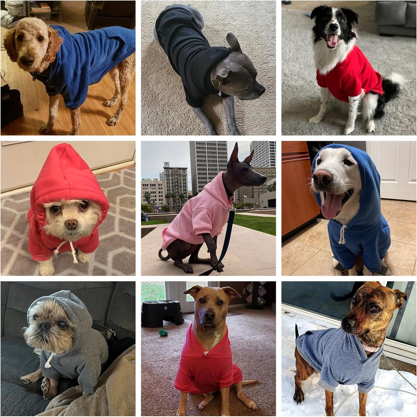 KOOLTAIL Basic Dog Hoodie - Soft and Warm Dog Hoodie Sweater with Leash Hole and Pocket, Dog Winter Coat, Cold Weather Clothes Sweatshirt for Small Medium Large Dogs Puppy Cat Boys Girls Grey XL
