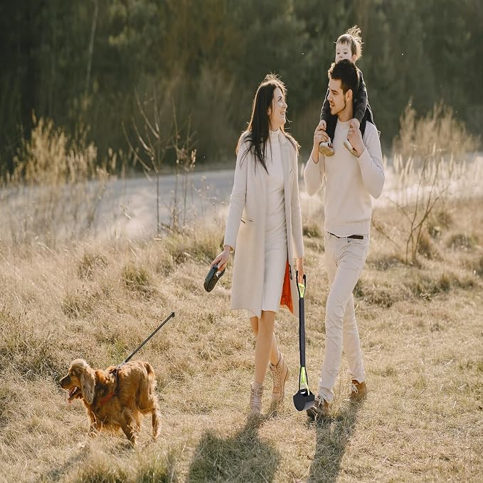 32" Pooper Scooper for Large Small Dogs and Cats, Portable Long Handle Foldable Poop Scoop,Pooper Scooper for Large Dogs with Poop Bags for Grass and Gravel Pet Waste Pick Up