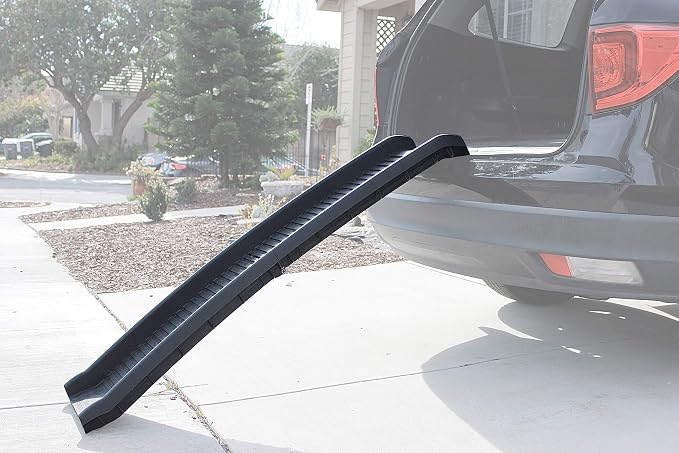PawStep 61" Folding Pet Ramp, Portable Dog Ramp for Cars, SUVs, Beds & Couches, Lightweight PP Construction, Textured Surface, Optional Carpet for Added Traction, 165 lb Capacity (50524)