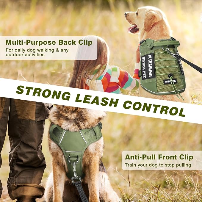 Service Dog in Training Mesh Harness with 10 Removale Pet Patches | Breathable material, adjustable straps, reflective trim, lightweight but durable, great for training, walks, and outings