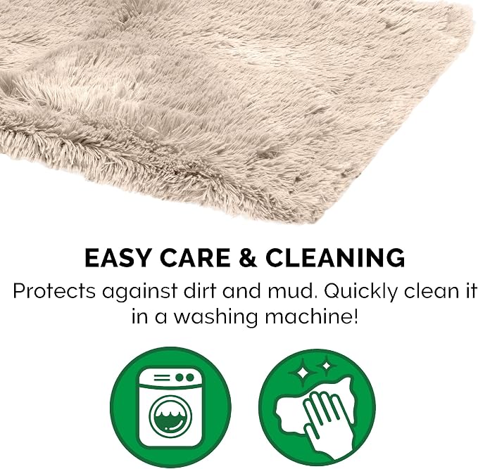Furhaven Waterproof Throw Blanket for Dogs & Indoor Cats, Reversible Protective Pet Blanket, Small, Long Faux Fur & Velvet, Taupe