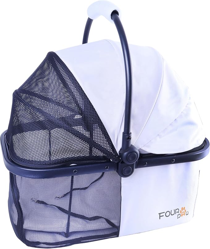 Front Full-Window pet Stroller with Detachable Carrier,4 Wheels for Cats & Dogs, with Storage Basket,Cup Holder, Travel Puppy/Cats Stroller.