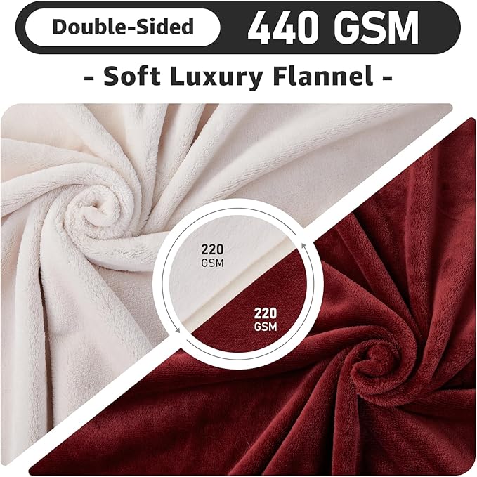 LOOBANI Waterproof Blanket for Bed, Soft Flannel Twin Bed Blanket 60" x 80" | Dog Pet Blankets for Large Dogs, Reversible Spill-Proof Throw for Couch Cover, Movie Time, Camping, Travel, Noise Free, Red