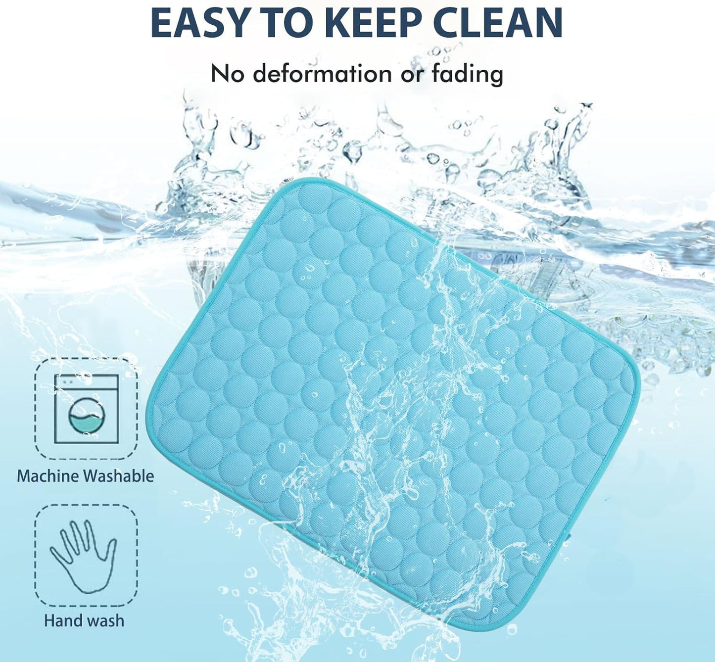 MICROCOSMOS Summer Cooling Mat & Sleeping Pad- Water Absorption Top, Materials Safe, Easy Carry, EZ Clean. Keep Cooling for Pets, Kids and Adults.(Blue, 19" x 15")