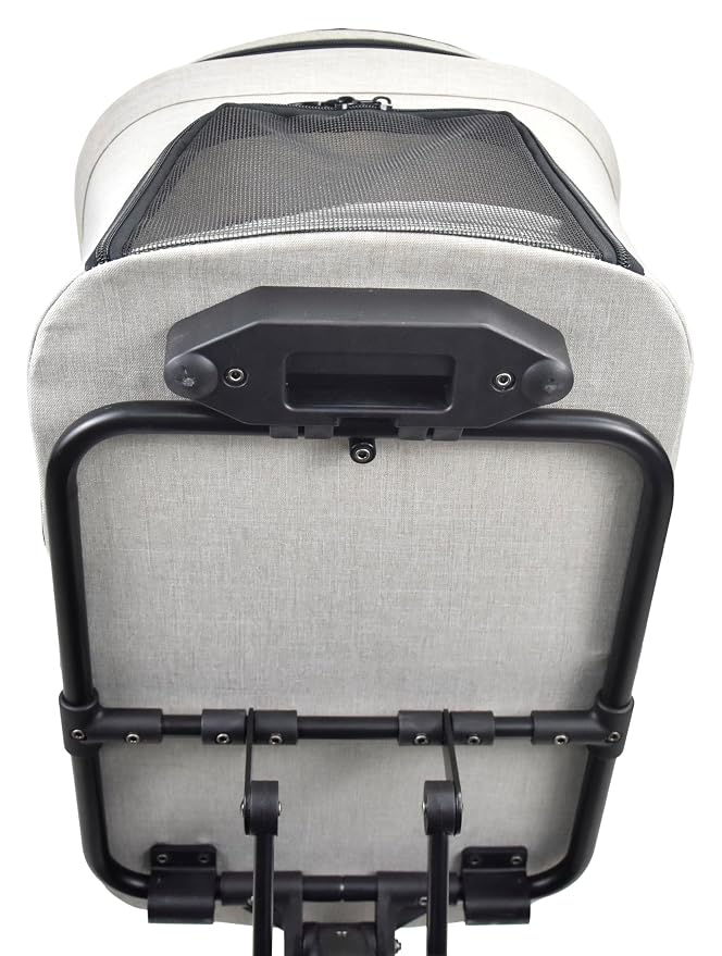 ROODO 2026 Upgraded Version 3 in 1 Dog Cat Stroller with Detachable Carrier Lightweight Folding Portable All Terrain Pet Travel System Puppy Kitty Doggie Bunny Stroller for 30lbs(Light Grey)